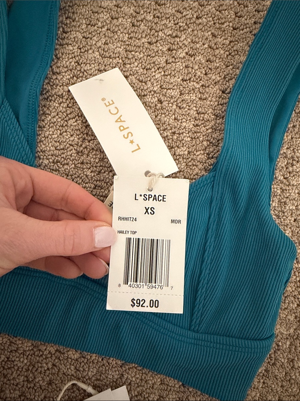 L*Space Teal Ribbed Hailey Top and Lola Bottom - XS - Picture 3 of 5